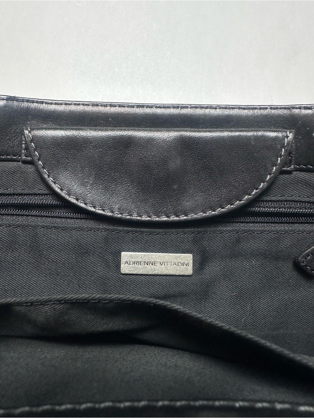 Timeless black leather tote from Adrienne Vittadini. Smooth leather - Picture 11 of 11